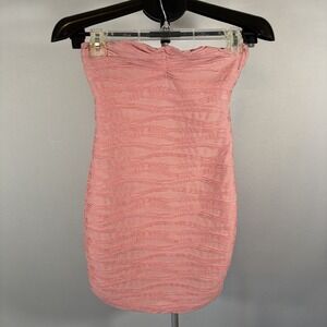 Y2K Small Charlotte Russe Pink Strapless Mini Bodycon Dress Sexy VTG Fairy Glam